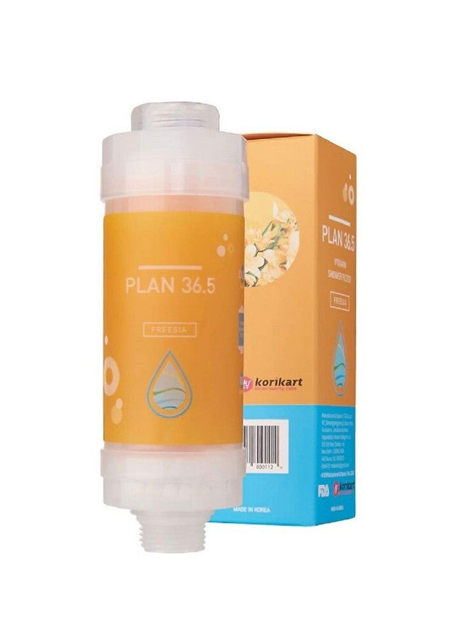 Plan 36.5 Vitamin Shower Filter - Removes Chlorine, Improves Skin Health, Soothes Stress, Softens Water, Prevents Hair Loss (Freesia Flavor) - Image 1